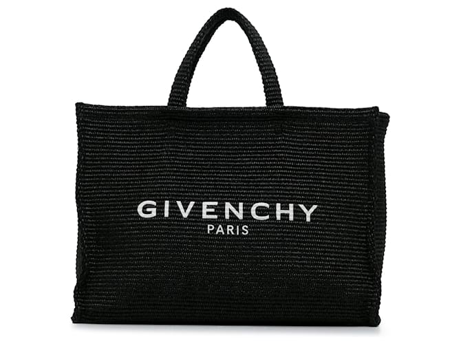 Bolso tote de rafia con logo negro de Givenchy  ref.1294289