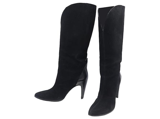 GIVENCHY SHOW SHOES 95 BE700GE04F BOOTS 38 BLACK SUEDE BOX BOOTS  ref.1294340