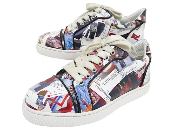 CHRISTIAN LOUBOUTIN SHOES FUN VIEIRA SNEAKERS 35 LEATHER LEATHER SNEAKERS Multiple colors  ref.1294433