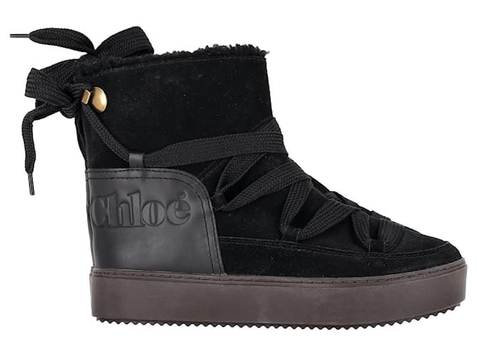 Chloé See by Chloe Charlee Ankle Boots in Black Suede  ref.1294471