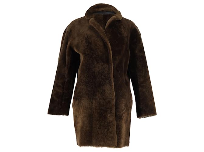 Cappotto Sandro Paris in pelliccia di agnello marrone  ref.1294478