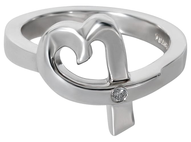 TIFFANY & CO. Paloma Picasso Loving Heart Ring in argento sterling 02 ctw Metallico Metallo  ref.1294482