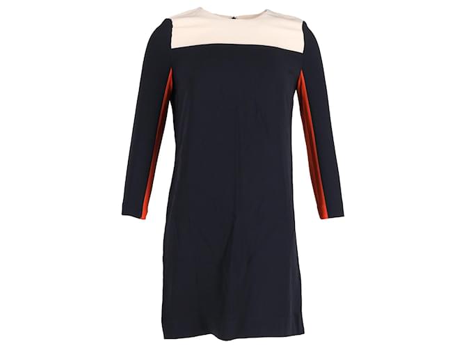 Victoria Beckham Kleid mit Viertelärmeln und Farbblockdesign aus mehrfarbigem Acetat Mehrfarben Zellulosefaser  ref.1294488
