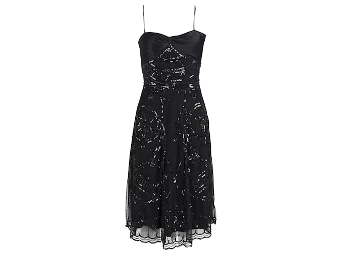 Temperley London Sequined Sleeveless Dress in Black Polyester  ref.1294490