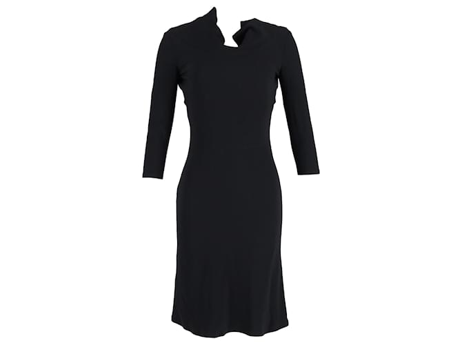 Alexander McQueen Back Bow Quarter Sleeve Dress in Black Acetate Cellulose fibre  ref.1294491