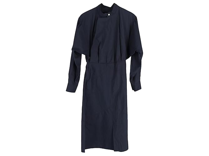 Robe midi à manches longues Isabel Marant en coton bleu marine  ref.1294499