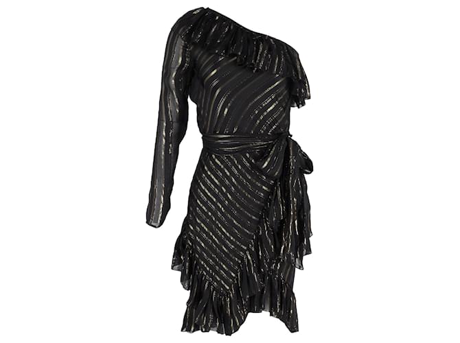 Philosophy di Lorenzo Serafini One Shoulder Asymmetrical Dress in Black Silk  ref.1294533