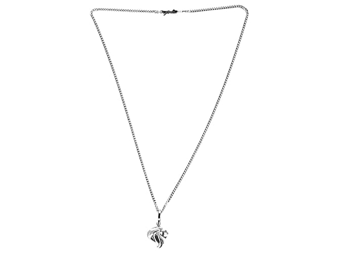 Cartier Lion Head Pendant Necklace in 18K white gold Silvery Metal  ref.1294534