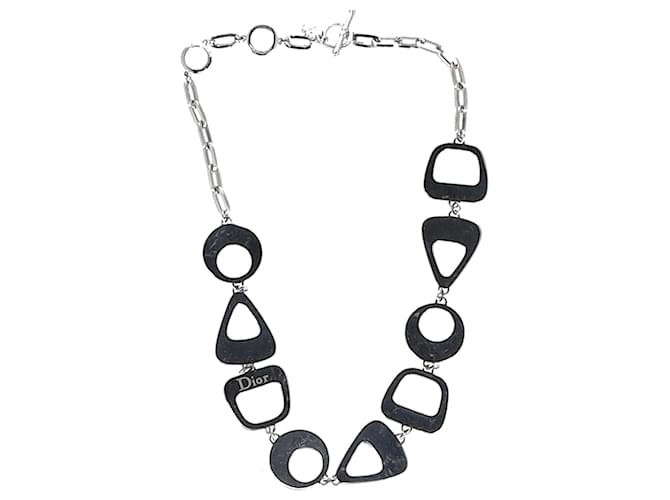 Dior Geometric Charm Necklace in Sterling Silver Silvery Metallic Metal  ref.1294535