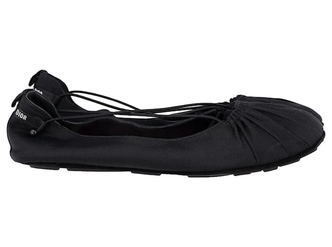 Dior Ballet Flats in Black Fabric Cotton  ref.1294541