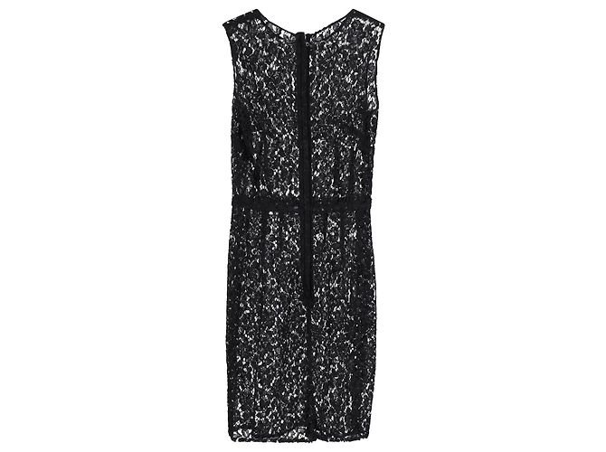 Ärmelloses Spitzenkleid von Dolce & Gabbana aus schwarzem Polyester