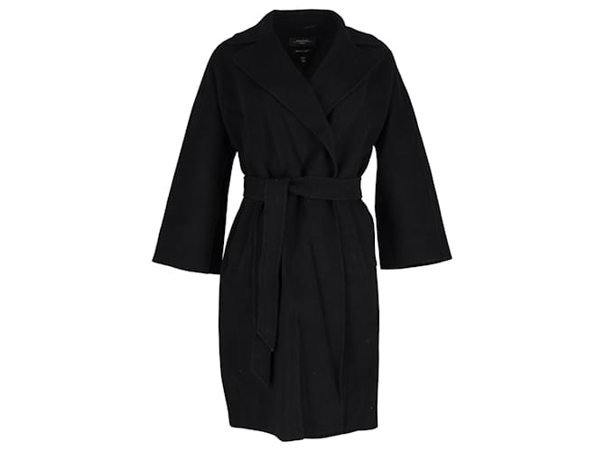 Autre Marque Max Mara Weekend Belted Coat in Black Wool  ref.1294572