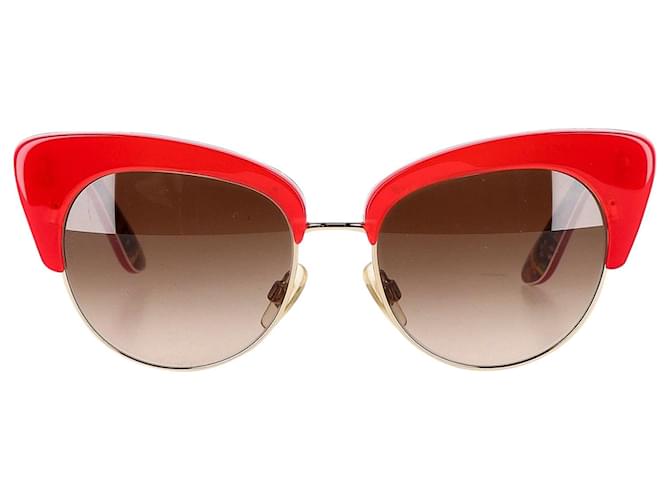 Dolce & Gabbana DG4277 Sizilianische Cat-Eye-Sonnenbrille aus rotem Acetat Zellulosefaser  ref.1294584