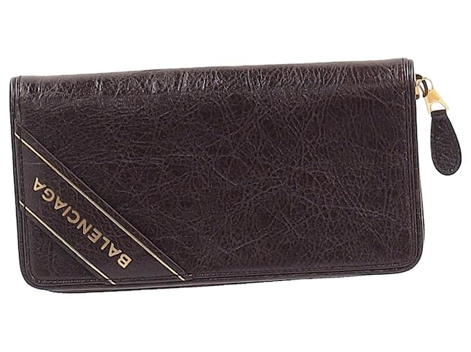 Balenciaga Continental Wallet in Brown Leather  ref.1294589