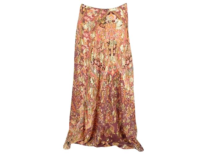 Etro Floral-Print A-line Maxi Skirt in Multicolor Silk Multiple colors  ref.1294598