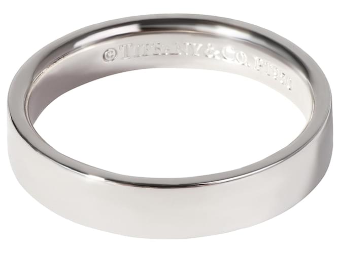 TIFFANY & CO. 4 Aliança de casamento essencial mm em platina Prata Metálico Metal  ref.1294624