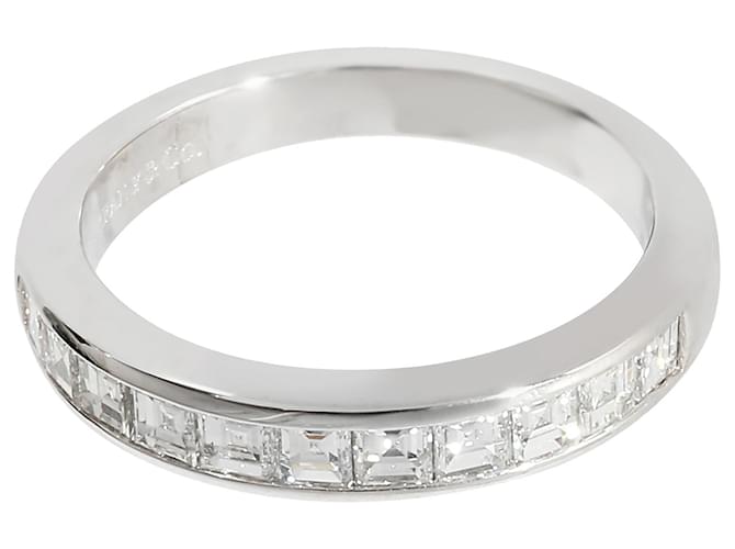 TIFFANY & CO. Half Eternity Wedding Band in Platinum 0.71 Ctw Square Diamonds Silvery Metallic Metal  ref.1294642
