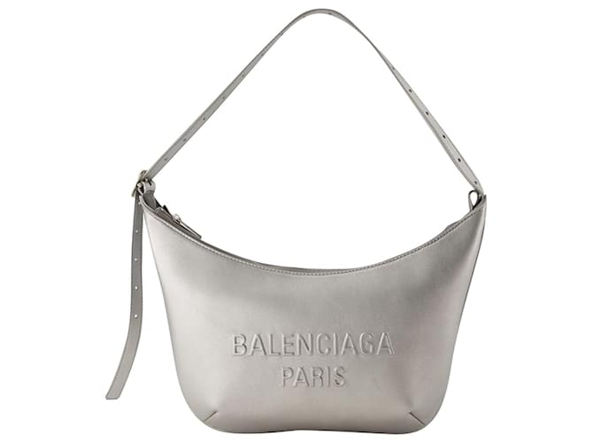 Mary Kate Sling Shoulder Bag - Balenciaga - Leather - Silver Silvery Metallic Pony-style calfskin  ref.1294662