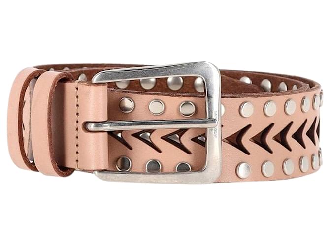 Saint Laurent Studded Cut-Out Belt in Pink Leather  ref.1294664