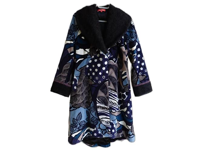 Autre Marque Coats, Outerwear Black Blue Velvet Mohair  ref.1294704
