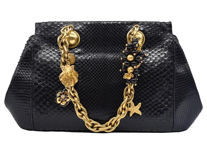 Gianni Versace Handbags Black Python  ref.1294711