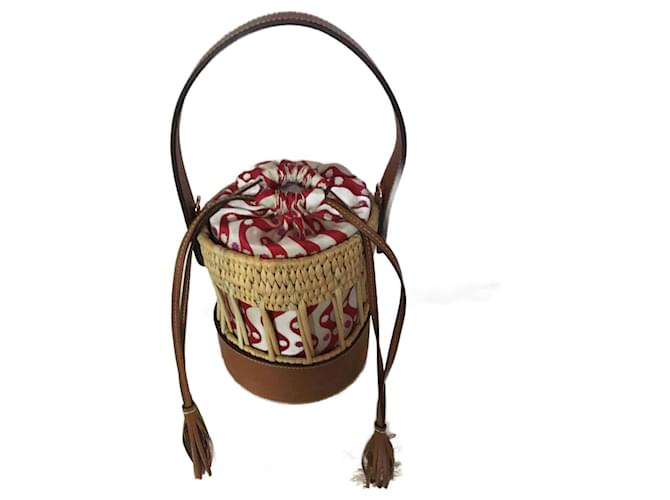 Small basket bag from the brand Sandro Beige Wicker  ref.1294712