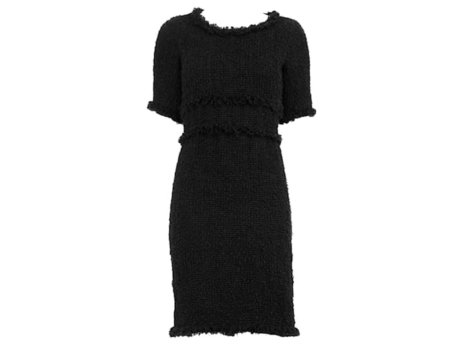 Chanel Zeitloses schwarzes Tweed-Kleid  ref.1294713