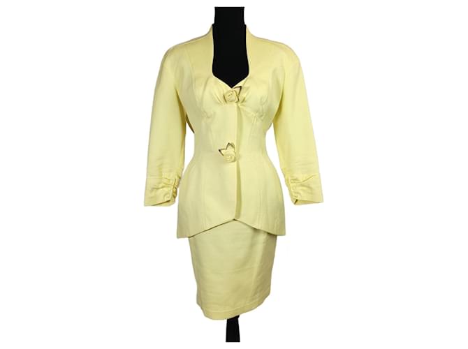 Thierry Mugler yellow suit Cotton  ref.1294755