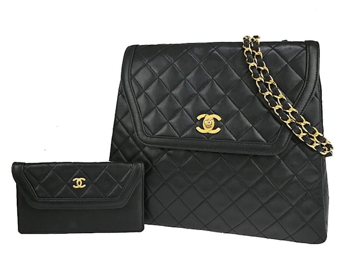 Timeless Chanel Matelassé Black Leather  ref.1294771