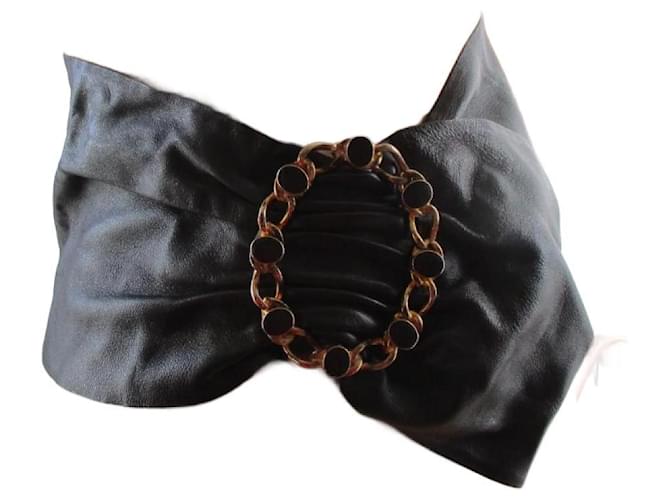 Autre Marque Leather belt, jewel buckle.  ref.1294840
