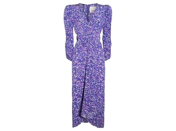 Vestido de seda con estampado de confeti morado Isabel Marant Albini. Púrpura  ref.1294908