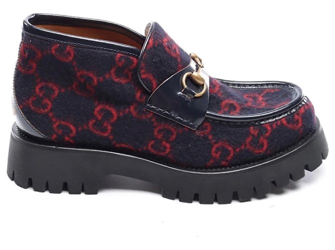 Gucci GG Muster Sneaker Leder dunkelrot Bordeaux
