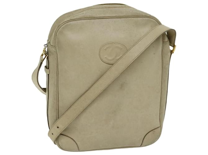 CHANEL Shoulder Bag Leather Beige CC Auth bs12353  ref.1294960