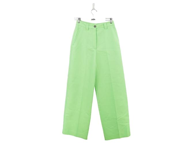 Essentiel Antwerp pantalones anchos de algodon Verde Algodón  ref.1295014