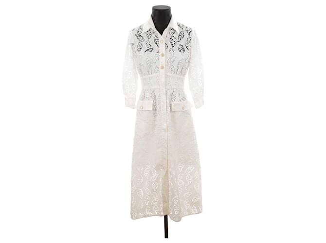 Sandro vestido de algodón Blanco  ref.1295043
