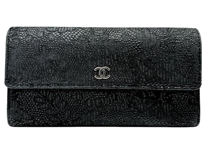 Chanel CC Schwarz Leder  ref.1295049