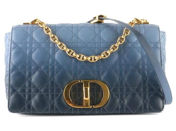 DIOR Handbags Dior Caro Blue Leather  ref.1295138