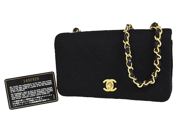 Chanel Full Flap Black Cloth  ref.1295165