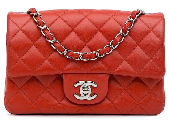 CHANEL Handbags Classic Red Leather  ref.1295247