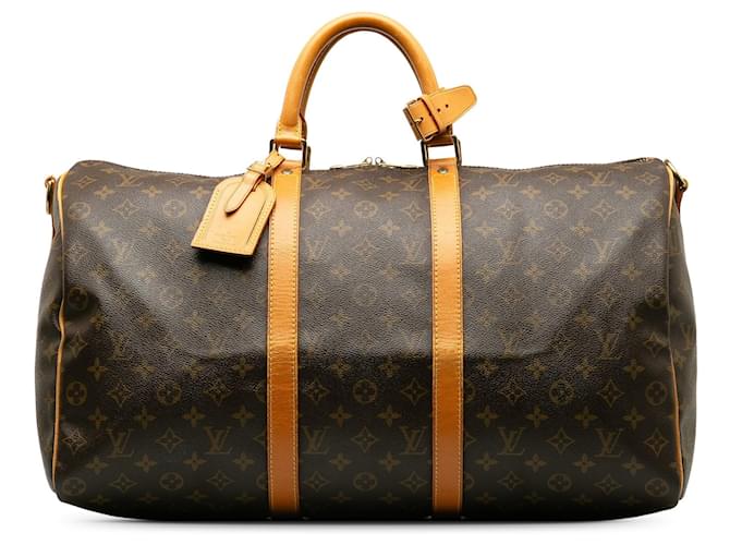 Keepall LOUIS VUITTON Travel bags Other Brown Leather  ref.1295357