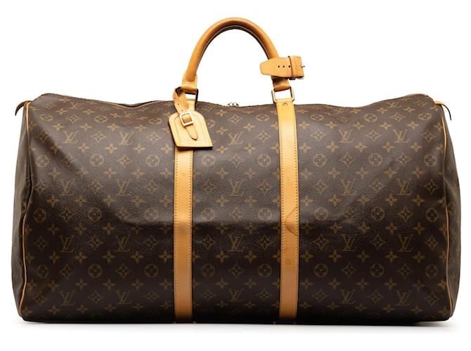 LOUIS VUITTON Travel bags Keepall Brown Cloth  ref.1295358