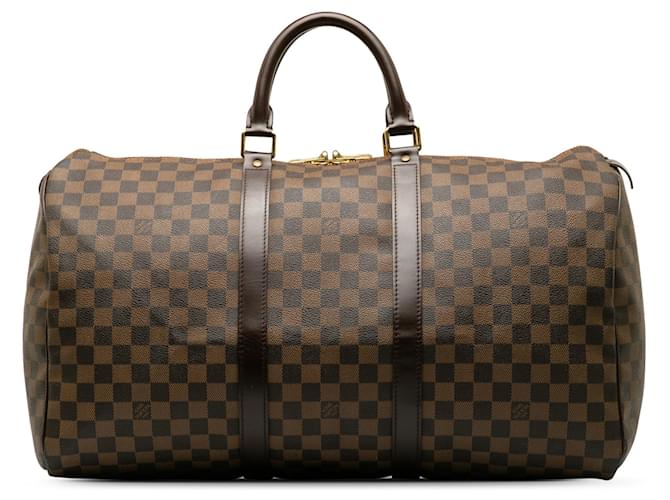 LOUIS VUITTON Travel bags Keepall Brown Cloth  ref.1295372