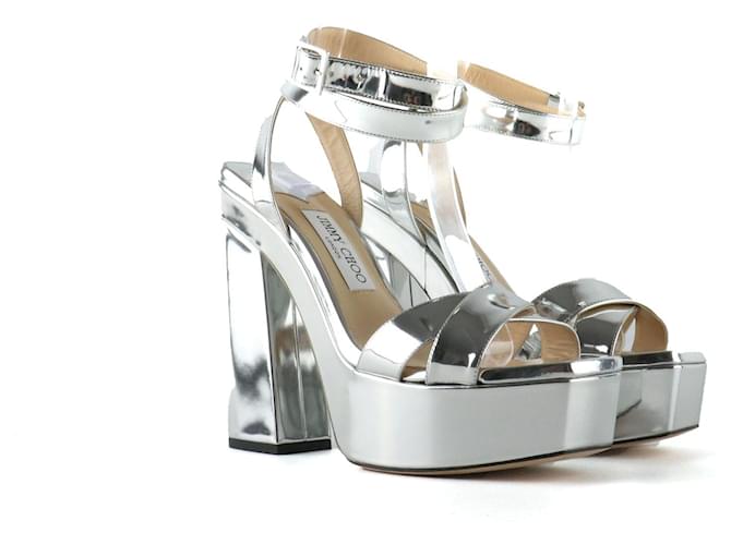 Jimmy Choo sandals Silvery Leather  ref.1295400