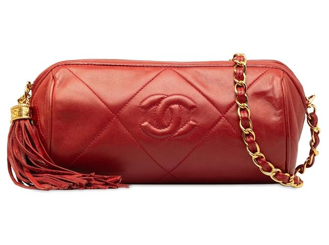 CHANEL Handbags Crossbody Red Leather  ref.1295465