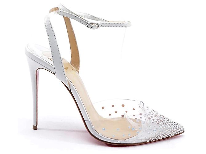 Christian Louboutin Spikaqueen Pumps Leder Eggshell Aus weiß