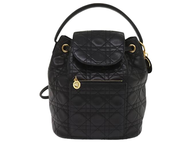 Dior Cannage Lady Black Leather  ref.1295475
