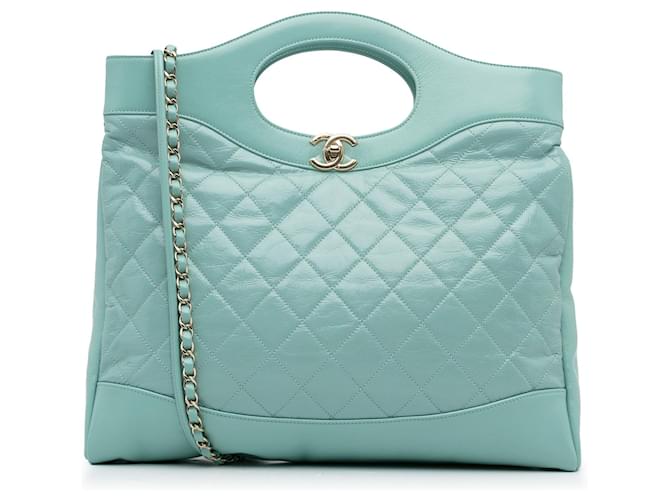 CHANEL Handbags Timeless/classique Blue Leather  ref.1295893