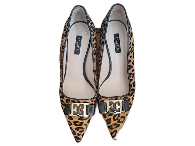 Sapatos de salto alto de leopardo Escada Estampa de leopardo Couro  ref.1295935