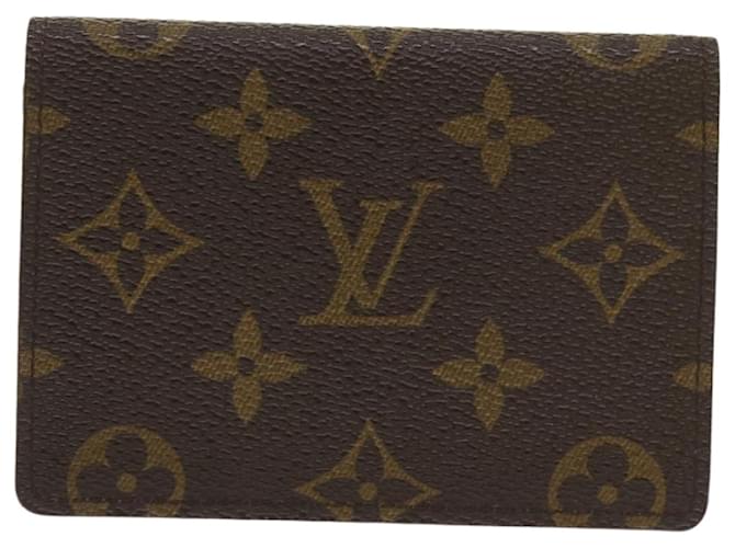 Louis Vuitton Porte carte einfach Braun Leinwand  ref.1295952