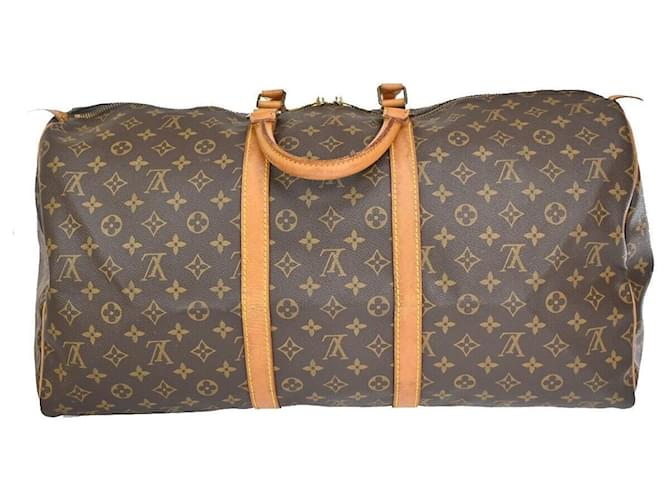 Louis Vuitton Keepall 55 Brown Cloth  ref.1295989